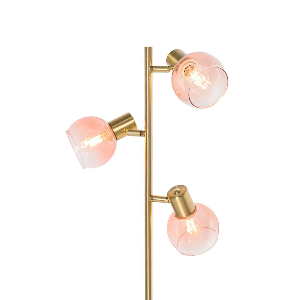 Qazqa vloerlampen vidro roze e14