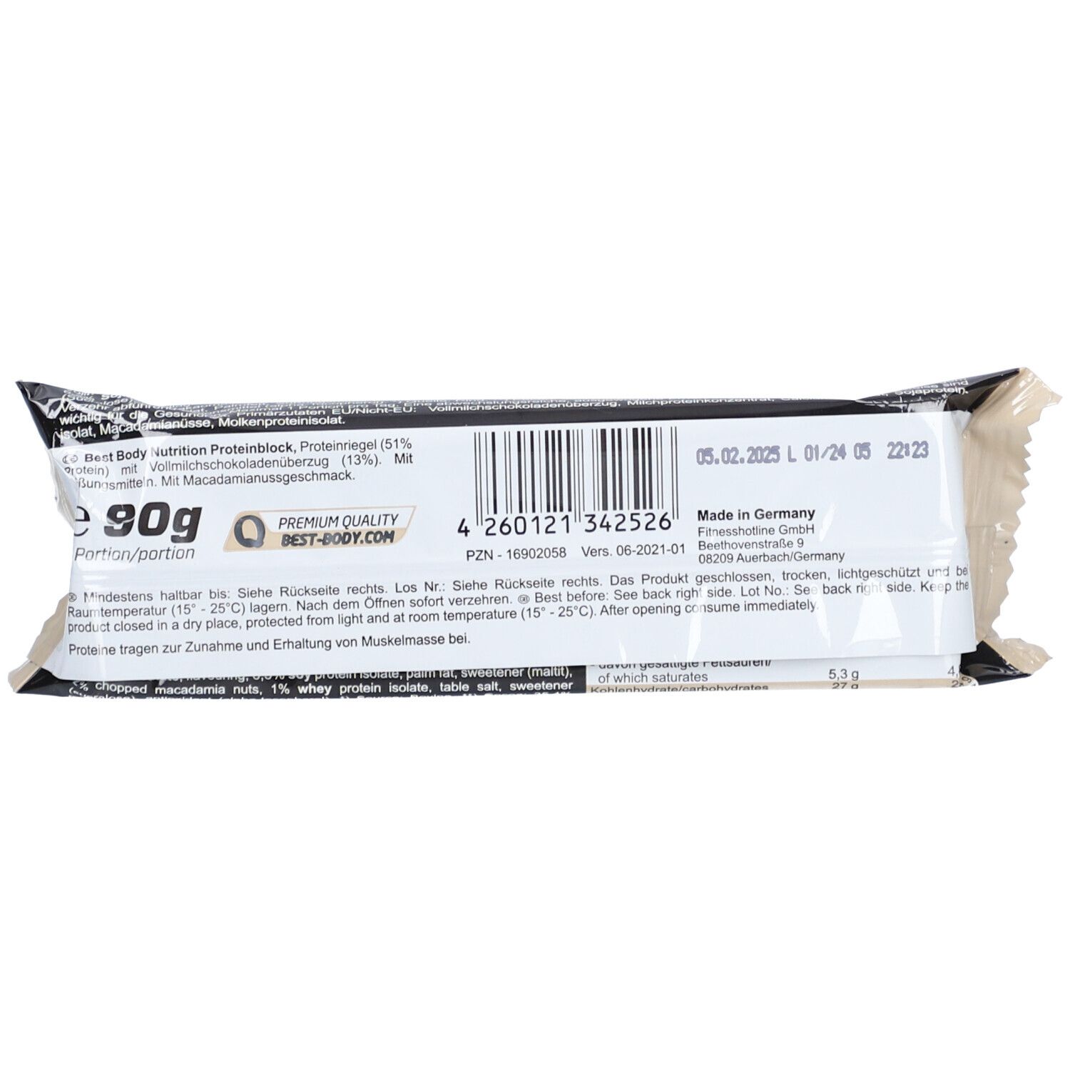 BBN Hardcoree Protein Block Macadamia Nut