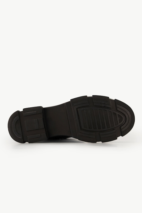 Lederstiefel, XL-Schaft, Kette, Wechselfußbett, Weite H