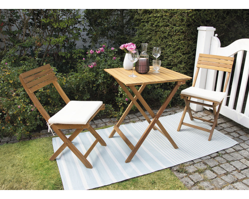 Garden Place Lisa 2-zits balkonset bestaande uit: 2 stoelen, tafel, hout, bruin