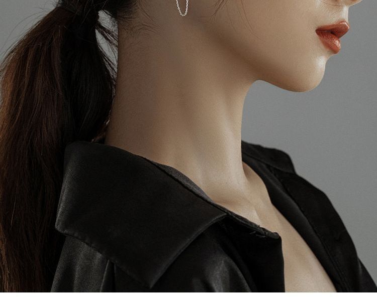 Hansha - 925 Sterling Zilveren Ketting Creolen