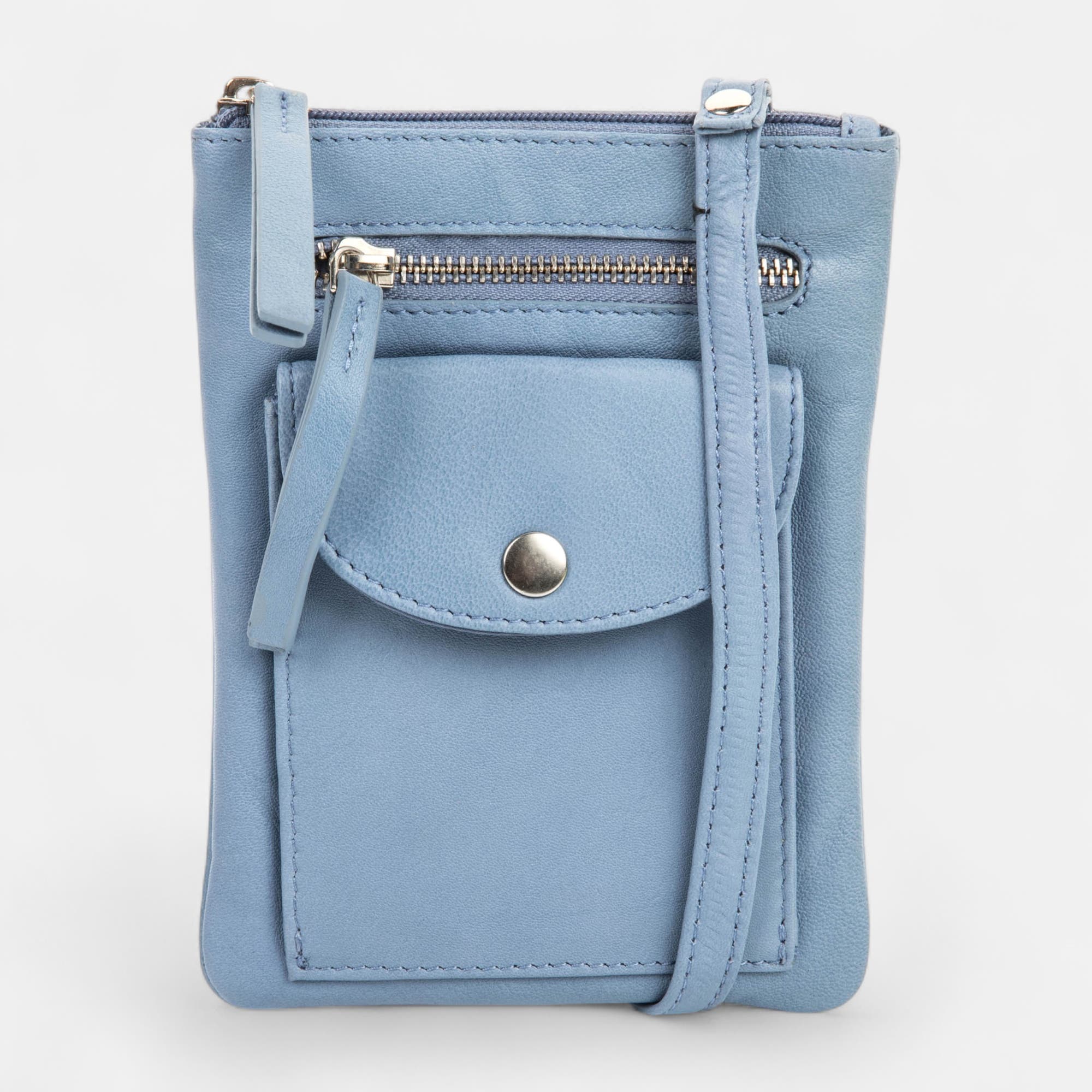 Pochette pour téléphone en cuir jeans