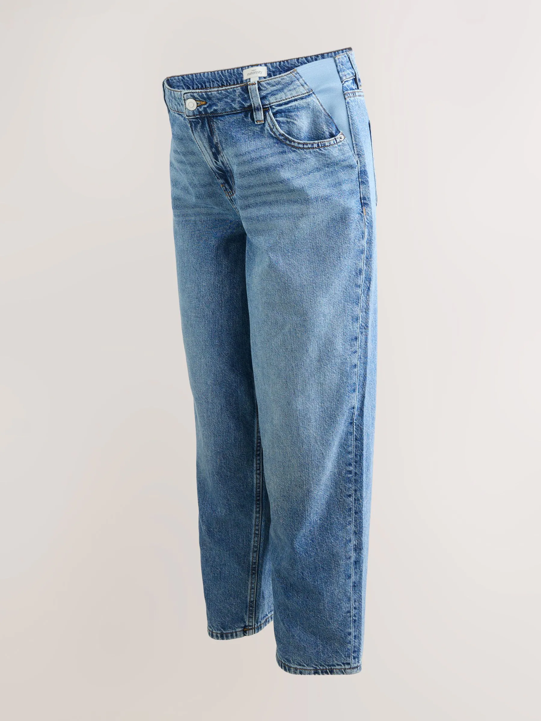 Normaal blauw - Zwangerschapsbarrel denim 100% katoenen jeans
