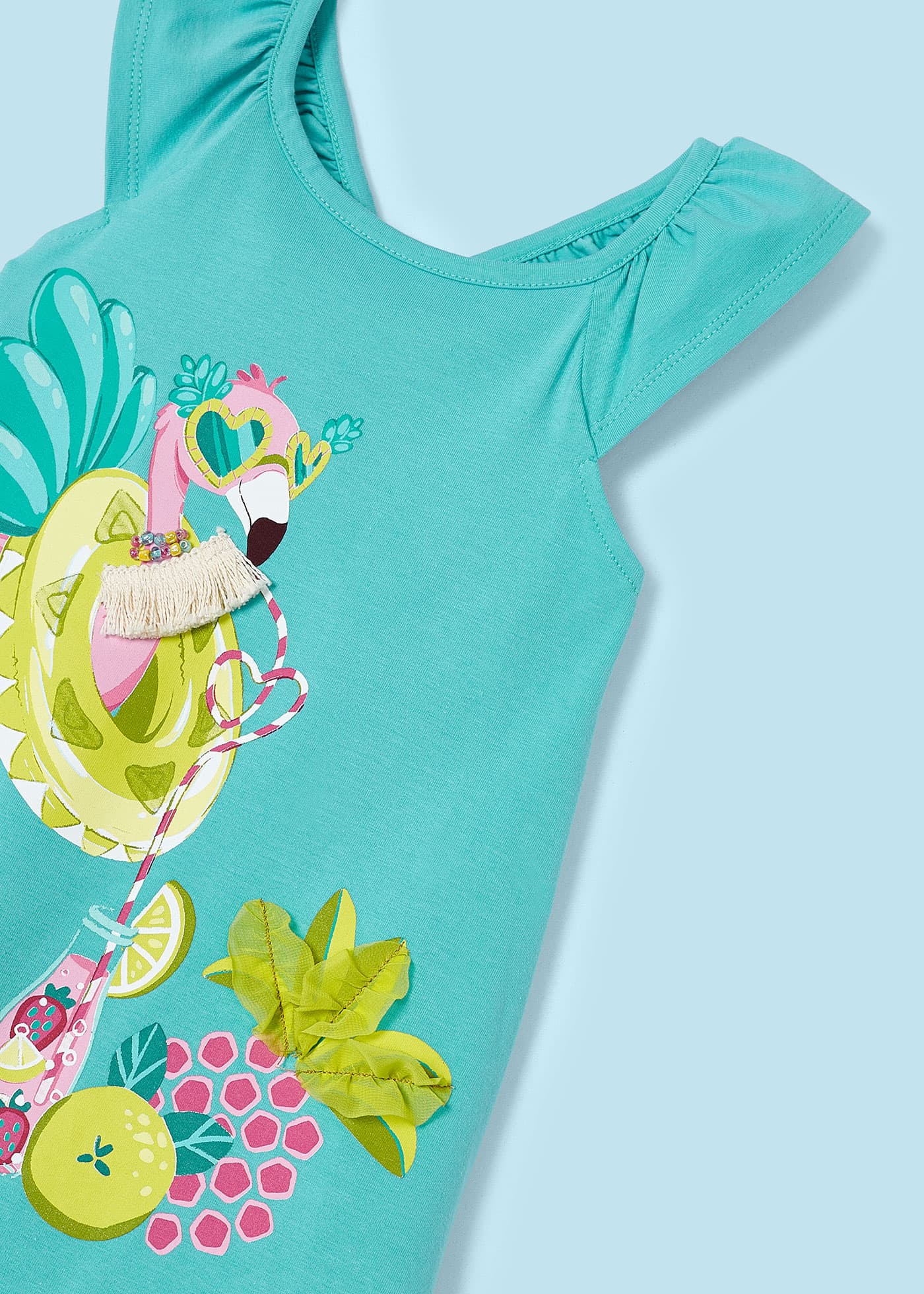 Vestido Better Cotton com estampa de kiwi para meninas