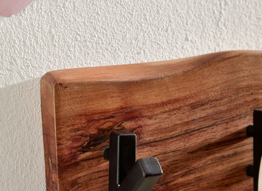 Garderobe 60 x 17 cm Akazie massiv/schwarz