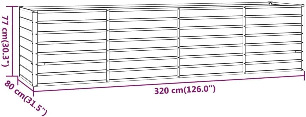 Hochbeet Cortenstahl Hochbeet for Graten 320x80x77 cm Rostig