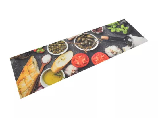 Tapis de cuisine lavable impression vin dîner 45x150 cm velours