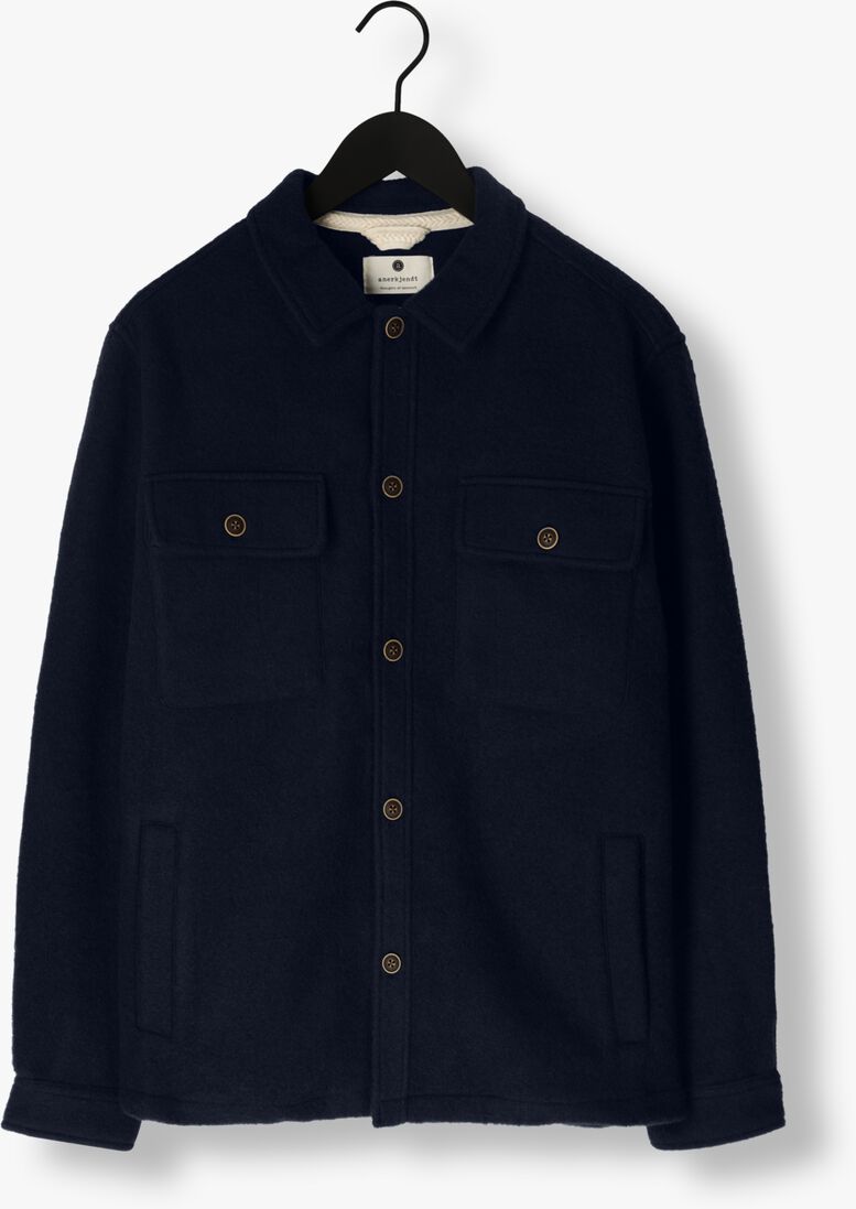 ANERKJENDT donkerblauwe anerkjendt overshirt aklion boiled wool