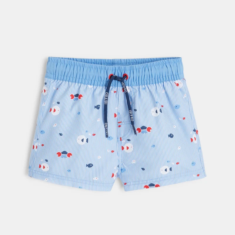 Short de bain anti UV rayé bleu bébé garçon Bleu