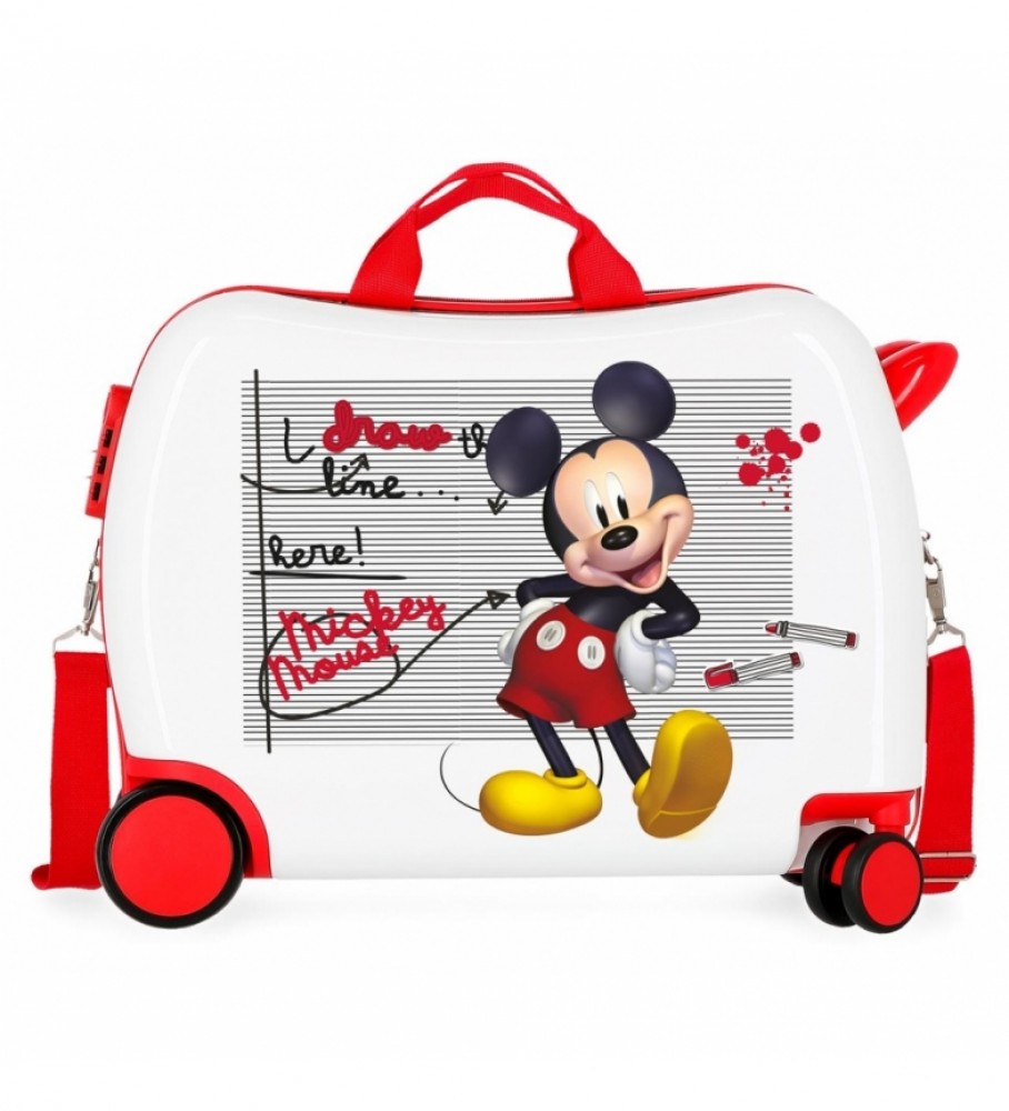 Mala infantil Joumma Bags com 2 rodas multidirecionais Mickey Draw the Line - 38x50x20cm -