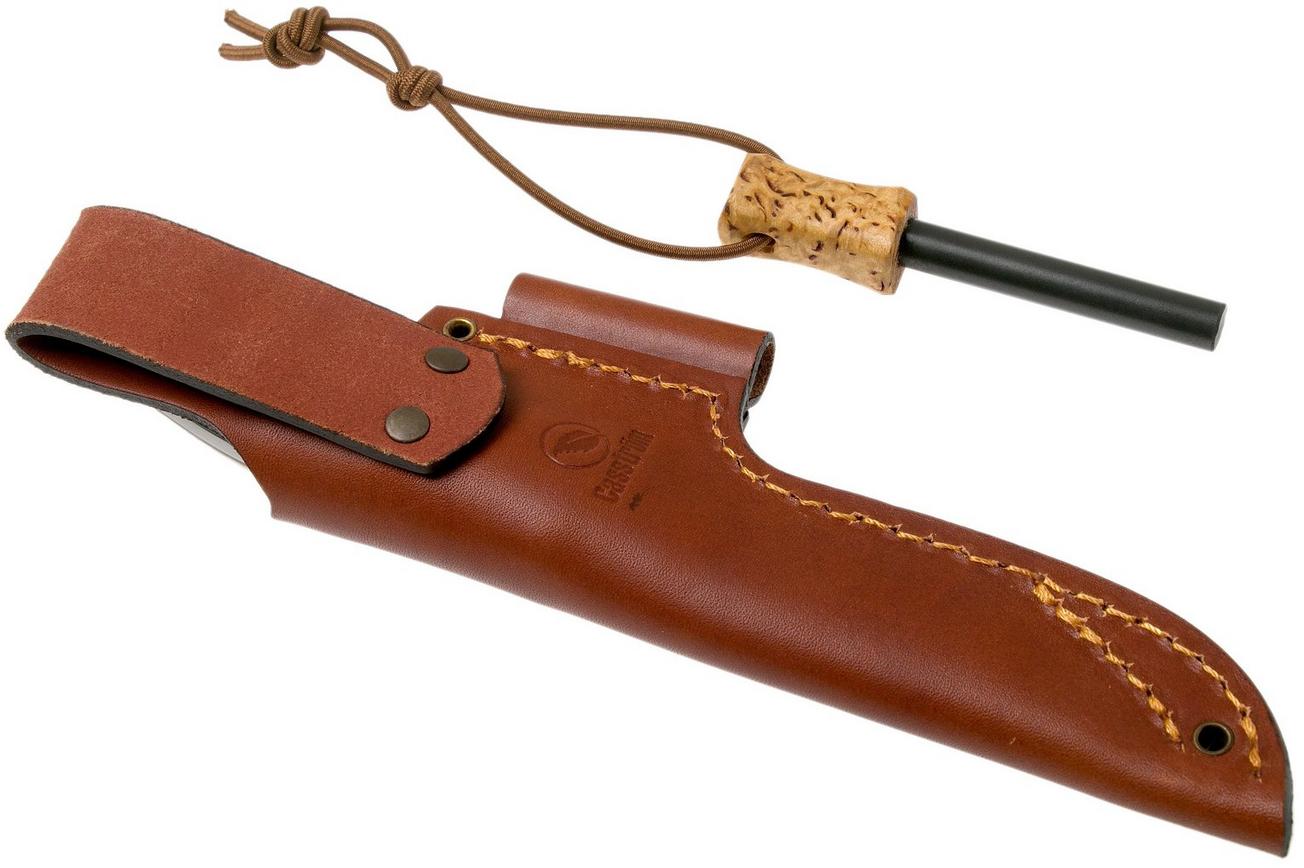 Casström No. 10 Swedish Forest Knife Curly Birch, 14C28N Scandi Grind 13128 met firesteel