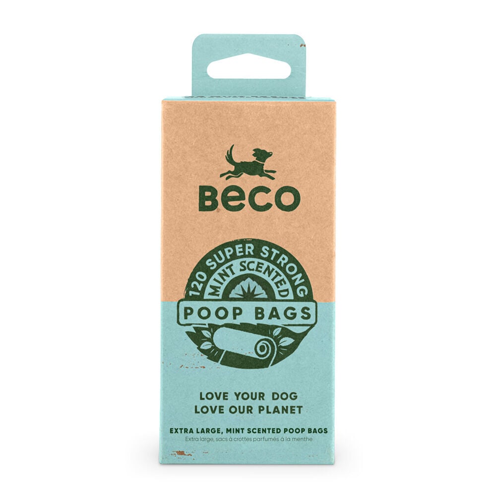 Beco Poepzakjes met mintgeur - Poepzakjes & accessoires - 120 Stuks - Blauw