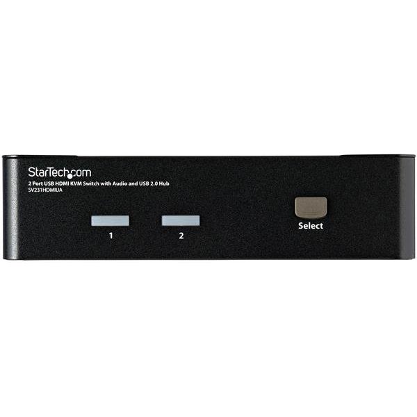 StarTech.com Commutateur KVM HDMI USB 2 ports avec audio et concentrateur USB 2.0