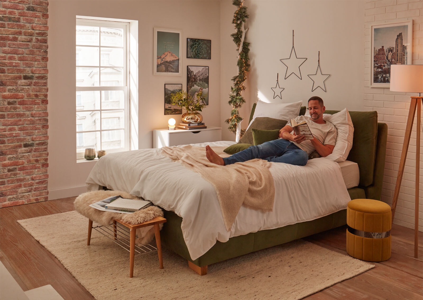 CASAVANTI Garderobenbank 90 cm Wildeiche mit Schuhablage