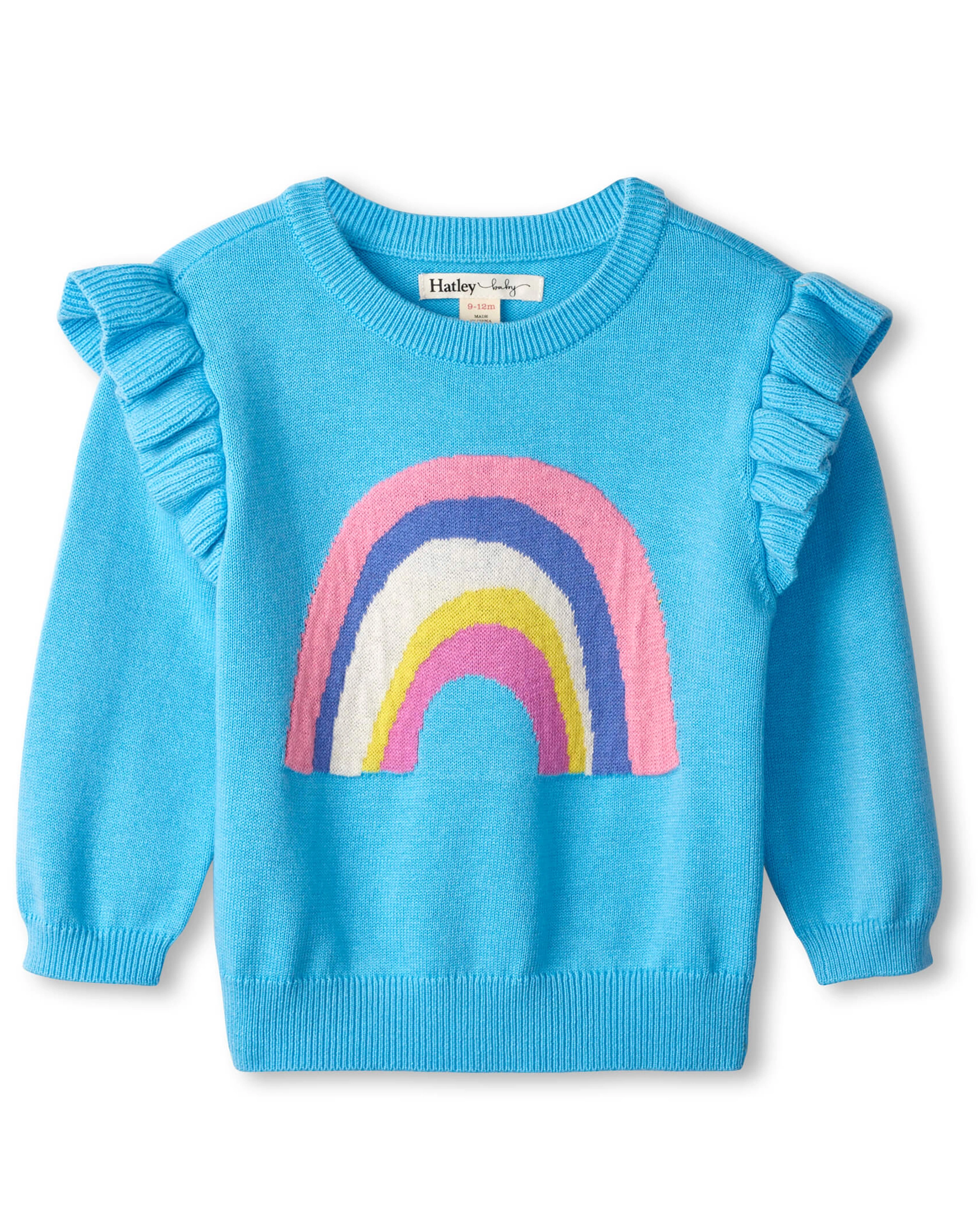 Sweatshirt RAINBOW BABY RUFFLE in hellblau
