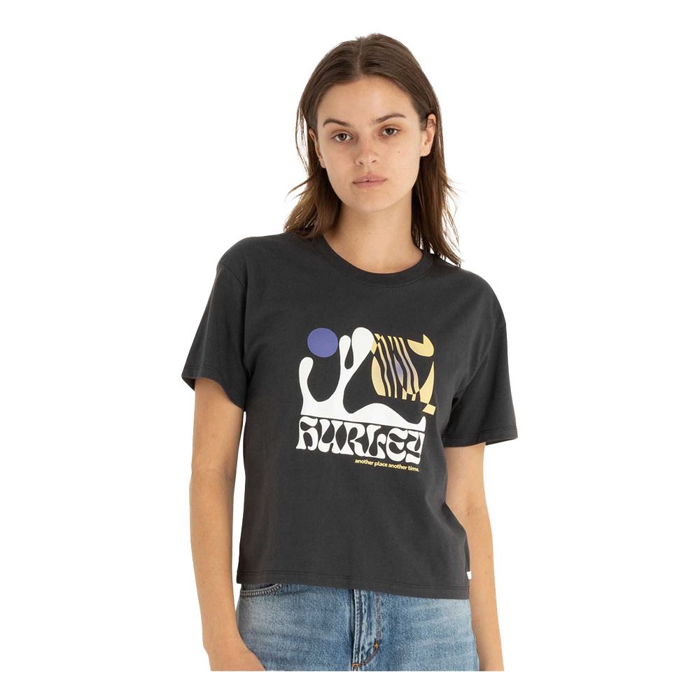 Hurley ANOTHER TIME - Tee-shirt Femme dk stone grey
