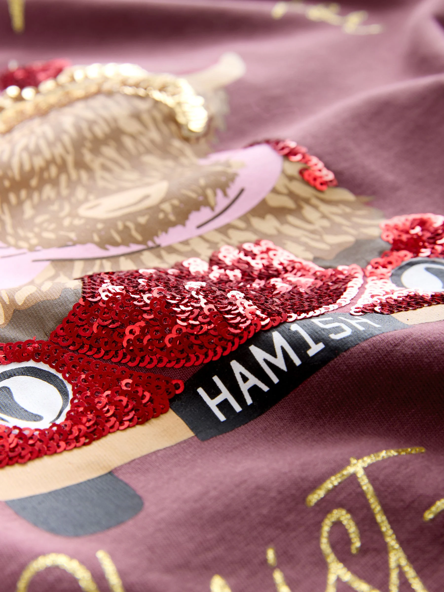 Roze Kerstmis Hamish - T-shirt met kapmouwtjes