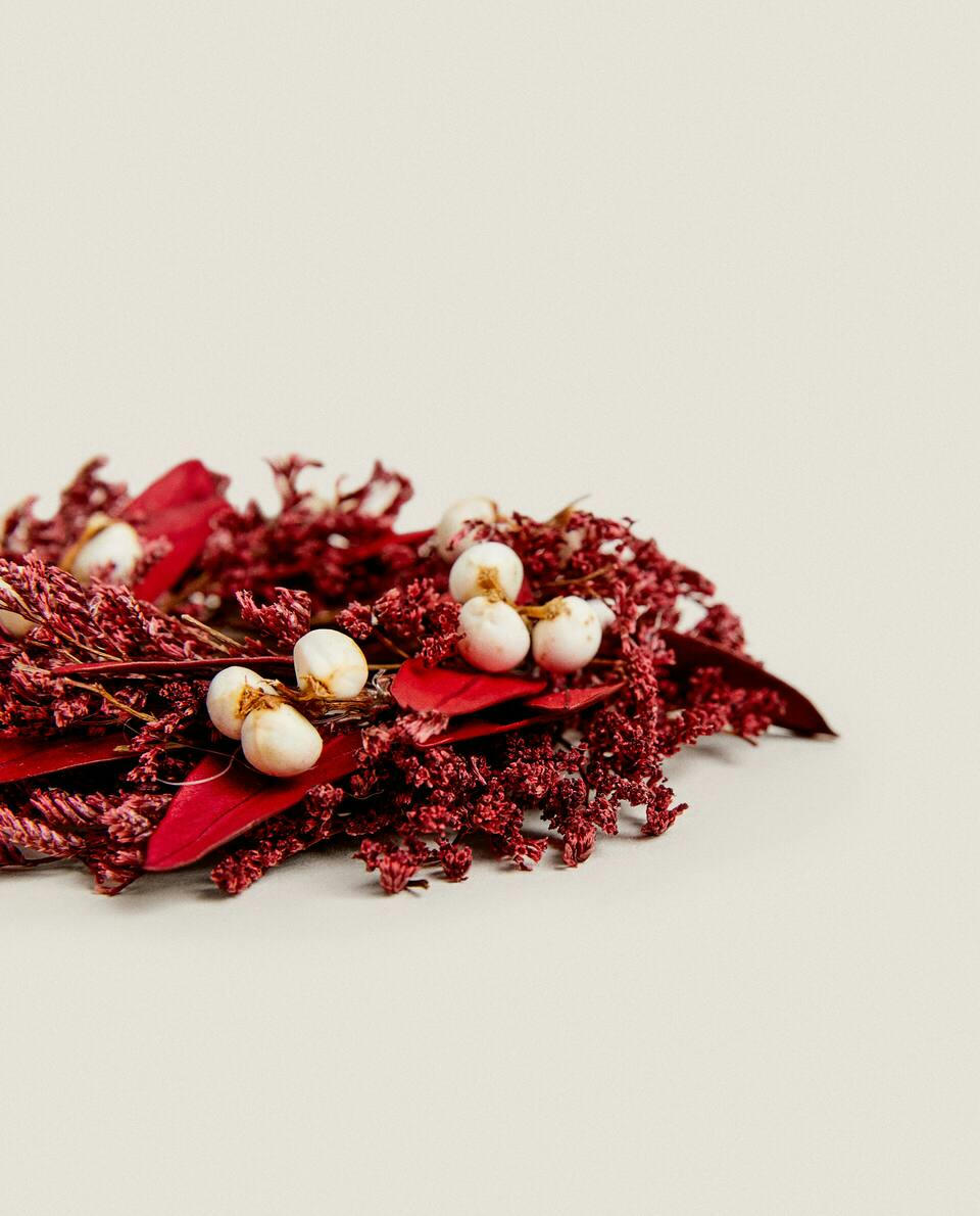 PACOTE DE ANÉIS DE GUARDANAPO COM FLORES DE NATAL SECAS (PACOTE COM 2)