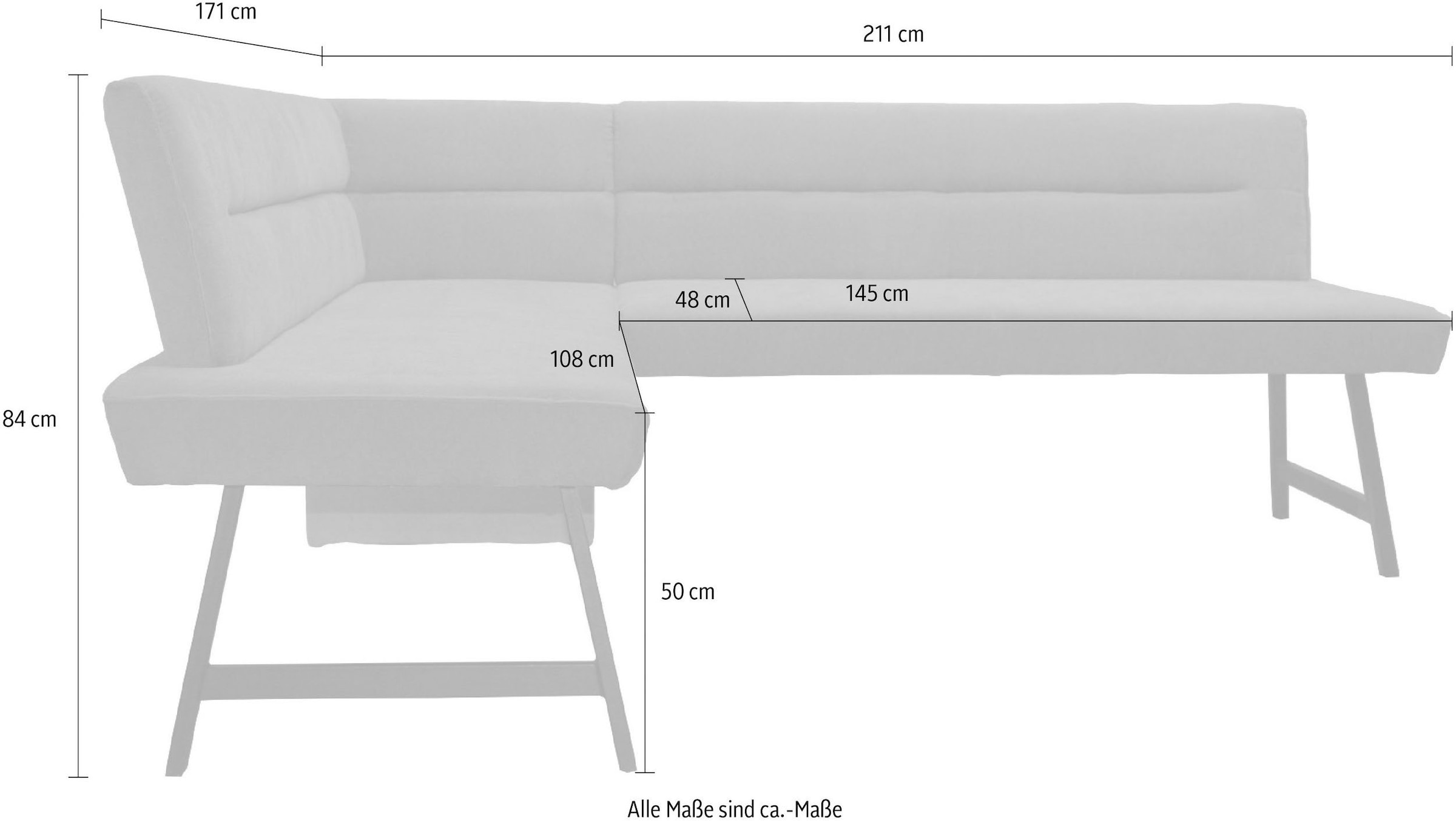 Home affaire Eckbankgruppe »Sava« Set, 4 Stk. tlg. Eckbank mit Wellenfederung im Sitz, Tisch Massiv Eiche