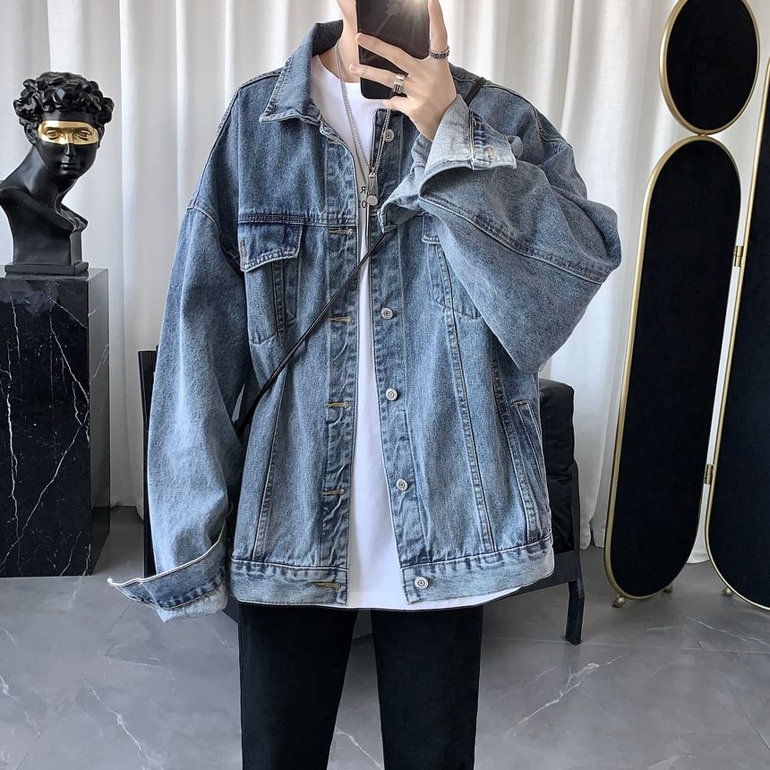 Adotuastic - Denim enkelrijsjas met zakdetail