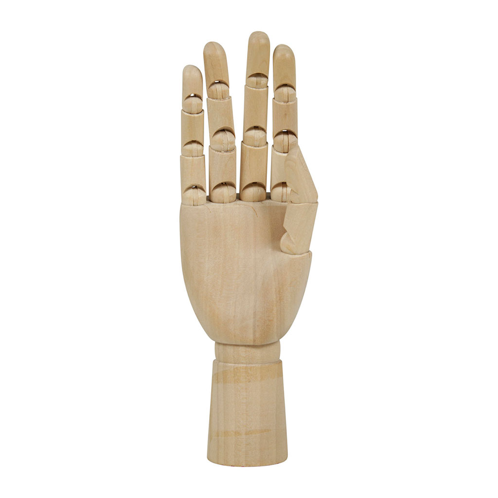 Main articulée décoration bois H 18cm