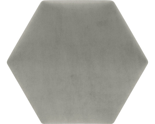 Riviera Hexagon wandkussen, grijs fluweellook, 29 x 34 cm