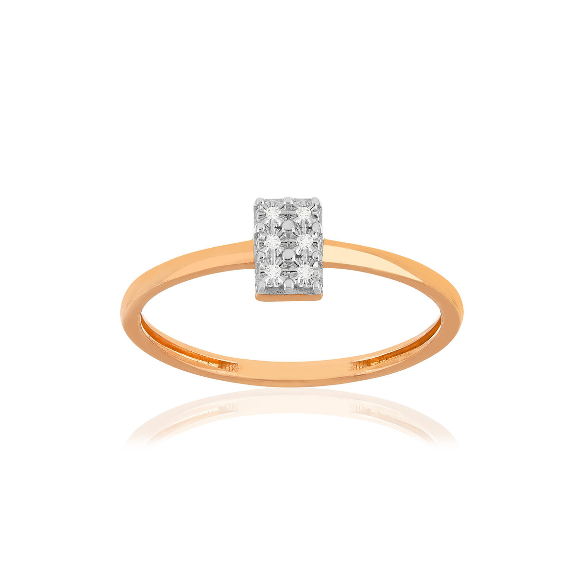 Bague or 375 rose diamants