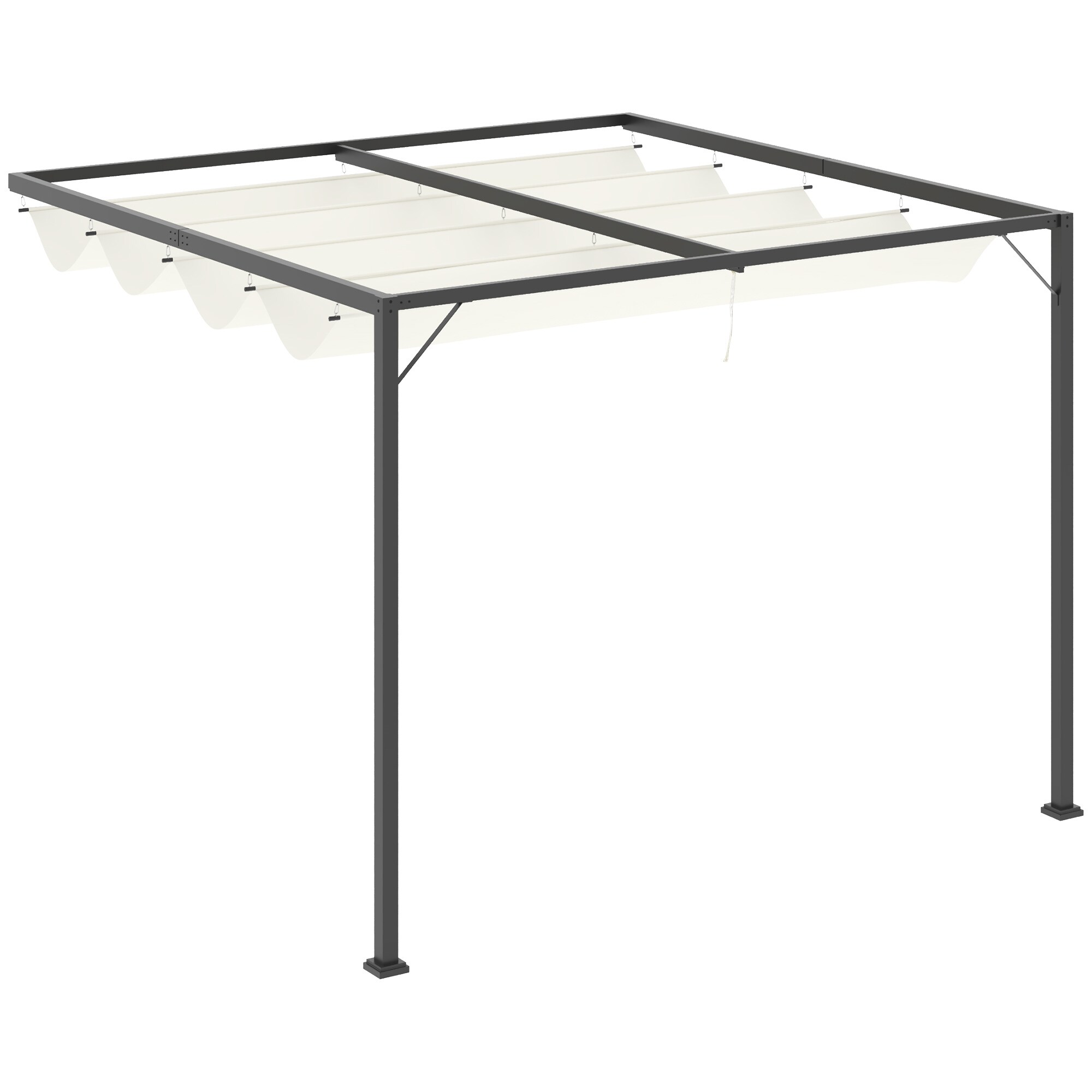Outsunny Pergola mit Stoffdach weiß 40L x 50B x 90H cm