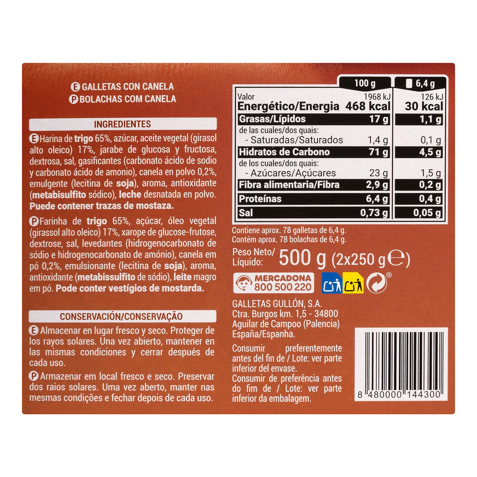 Biscuits à la cannelle Hacendado