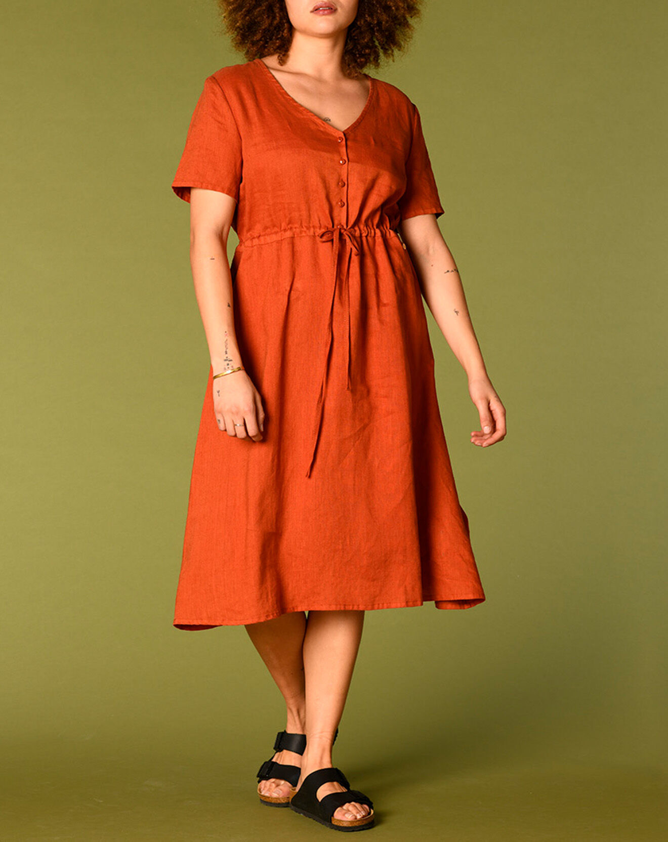 Harris Wilson Robe 100% Lin Lilirose rousse