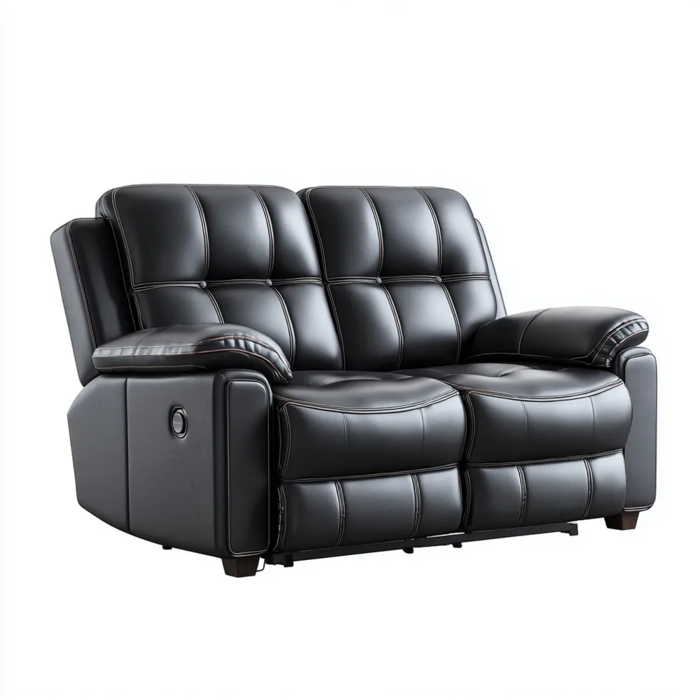 2-Sitzer-Sofa Kunstleder 160x90x100 cm - Schwarz - Modernes Design mit