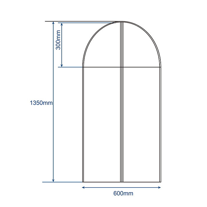 Housse de rangement pour vêtement H. 135 cm x L. 60 cm Pratiks vert d'eau