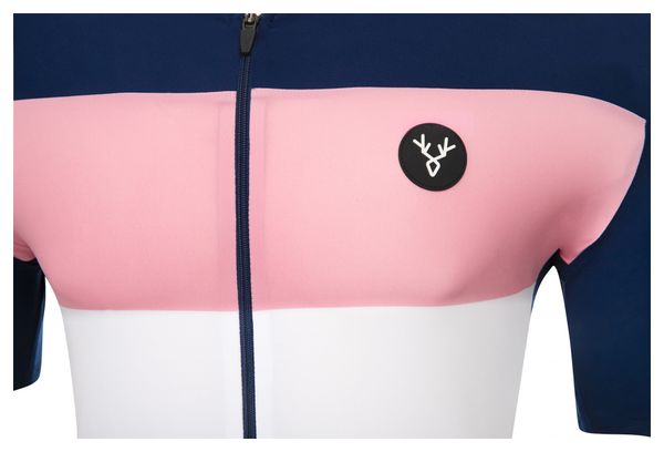 Maillot Manches Courtes LeBram Eze Bleu Marine Rose Coupe Ajustée
