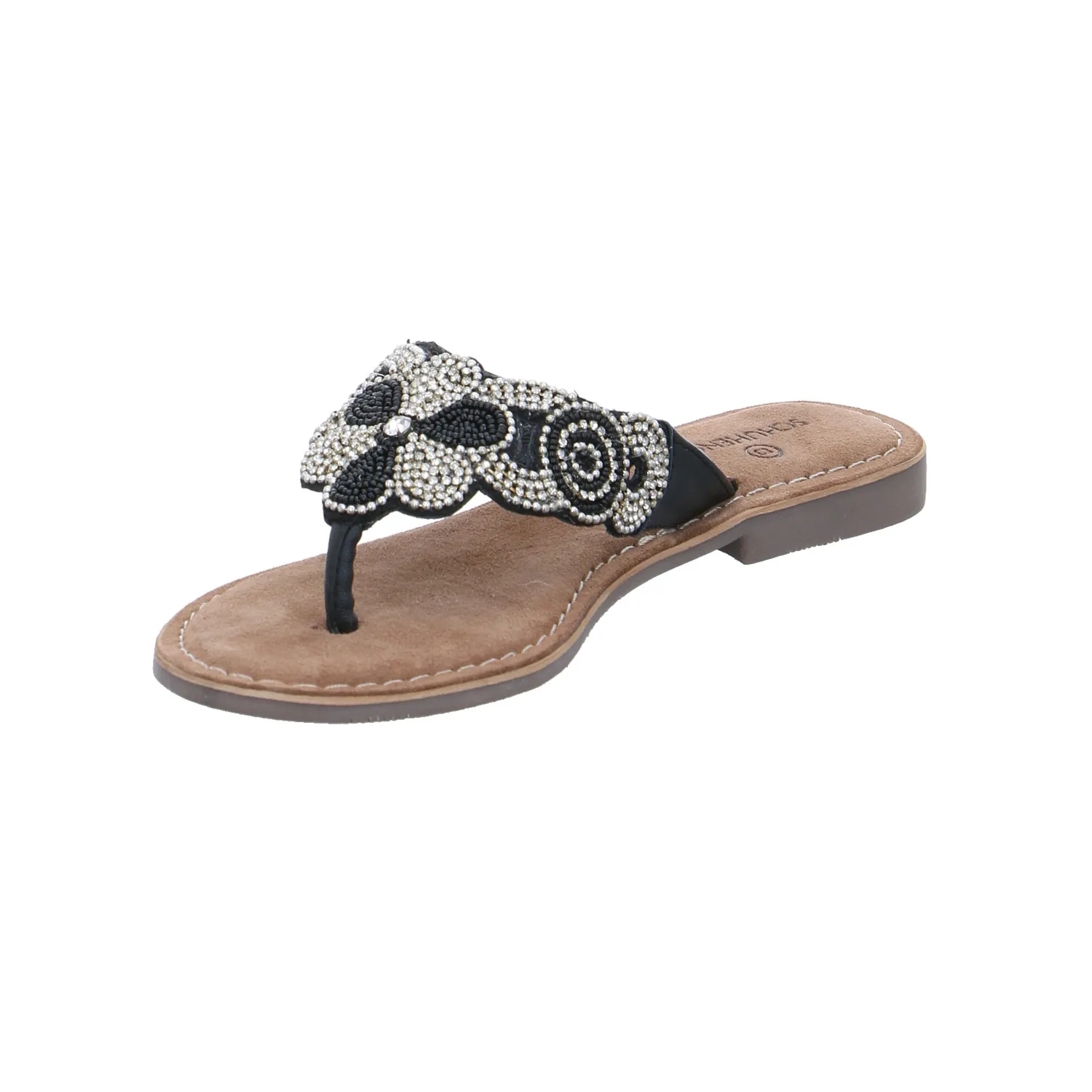 SCHUHENGEL Zehentrenner-FlipFlop Schwarz Leder