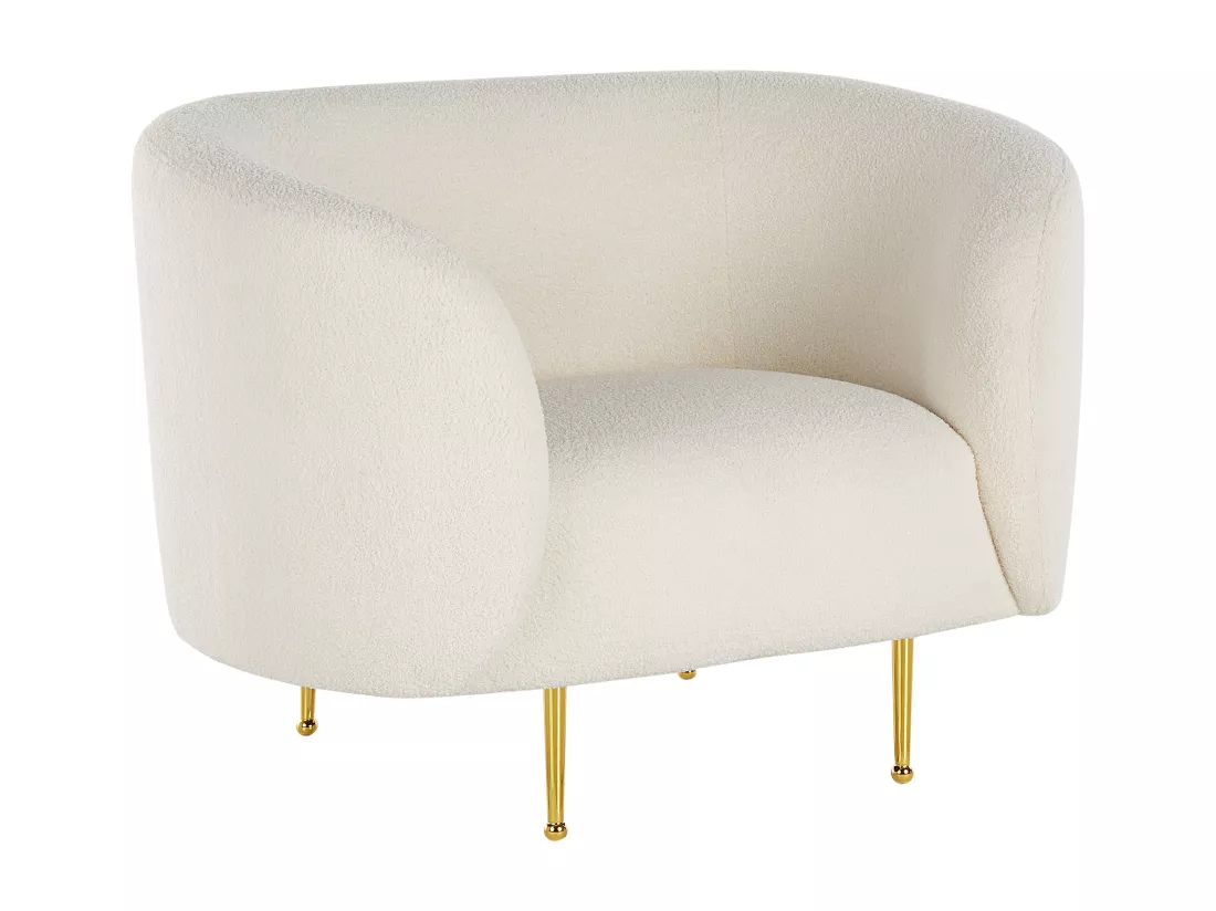 Fauteuil LOEN Bouclé Blanc