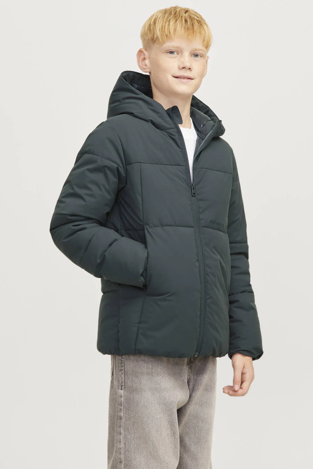 JACK & JONES gewatteerde winterjas JORVESTERBRO diep donkergroen