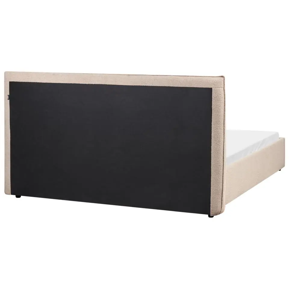 LAVAUR - Tweepersoonsbed - Taupe - 160 x 200 cm - Bouclé