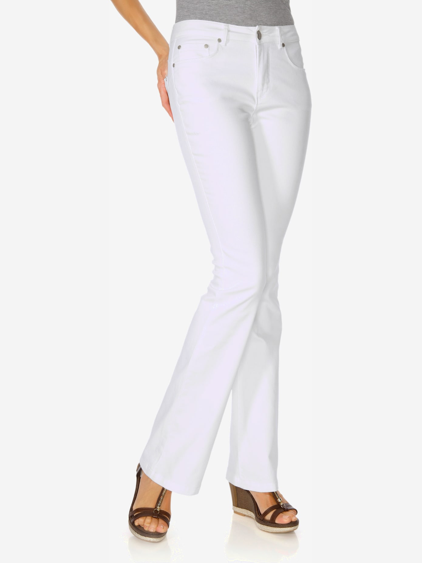Jeans effet ventre plat coupe bootcut tendance