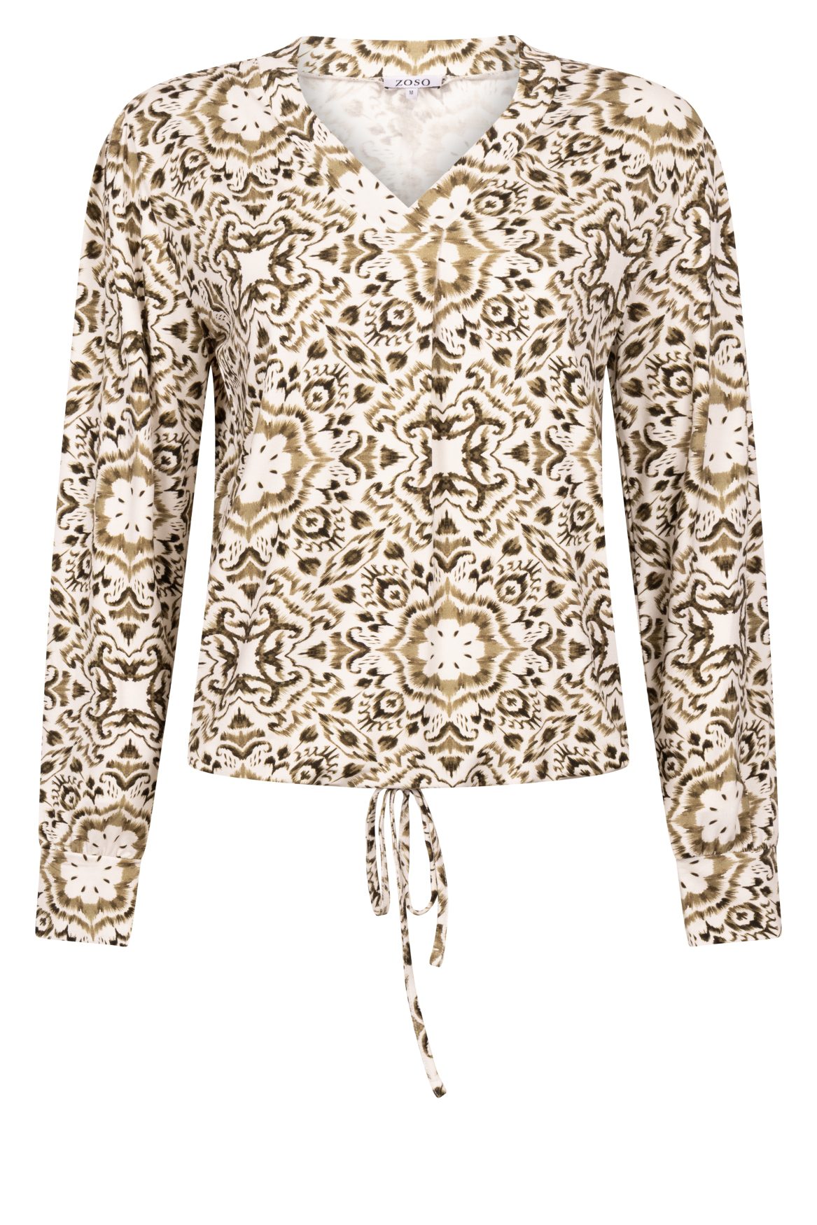 Zoso - Tessa Printed Top - Off White/Army