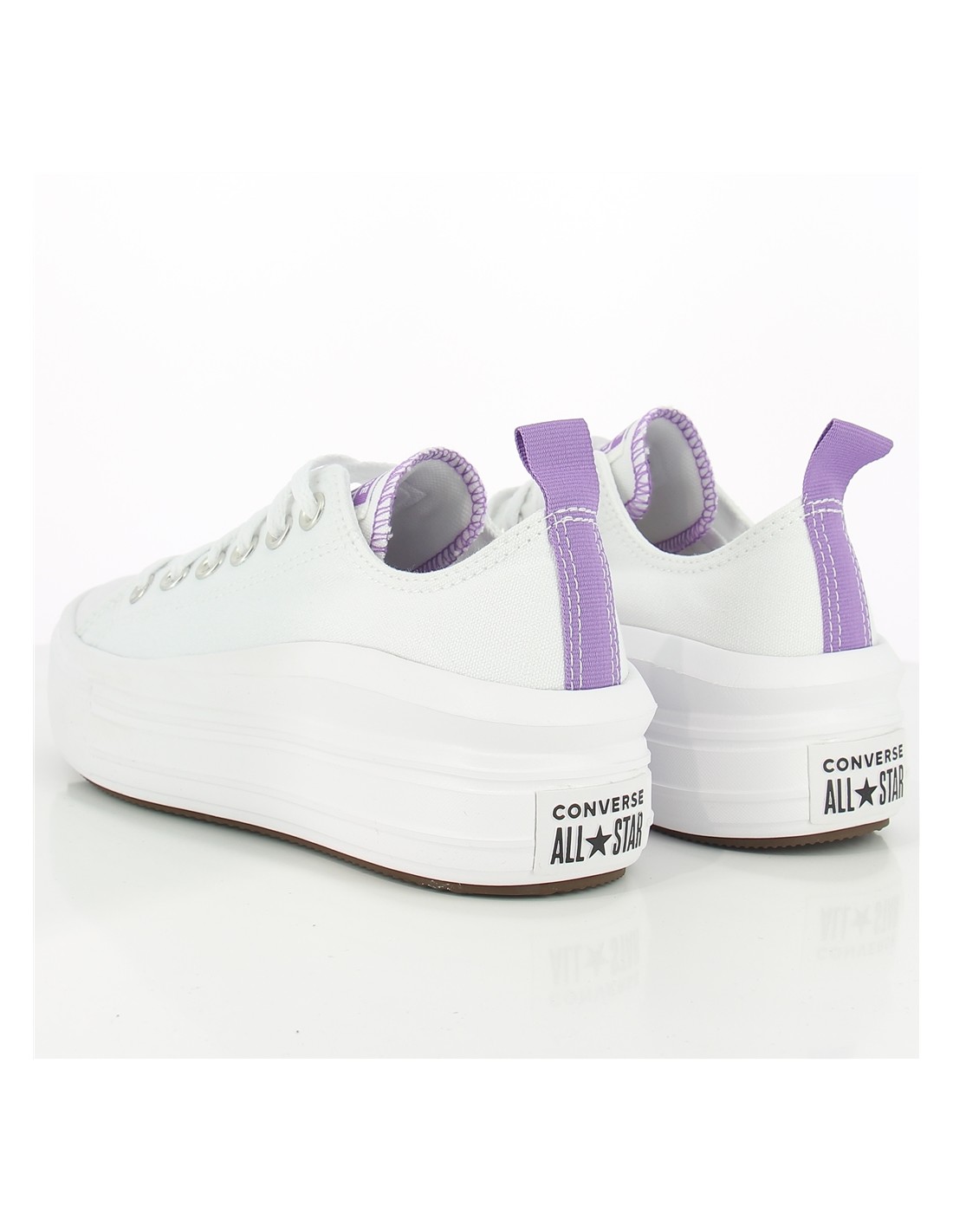 converse sneakers compensées basses femme ctas move ox blanc mauve