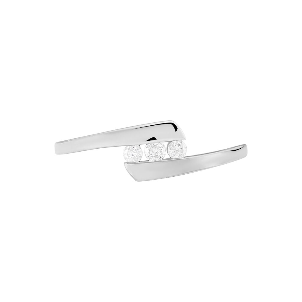 Bague Trilogie Or Blanc Diamant