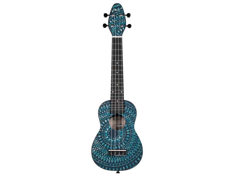 Ortega Guitars Ukulele Keiki Package K2SS-BKC – Blue Kaleid Der perfekte Einstieg in die Welt der Ukulele