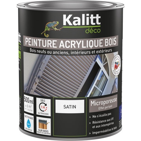 Peinture microporeuse 500 ml Extérieur Bois Satin - Bleu Roi