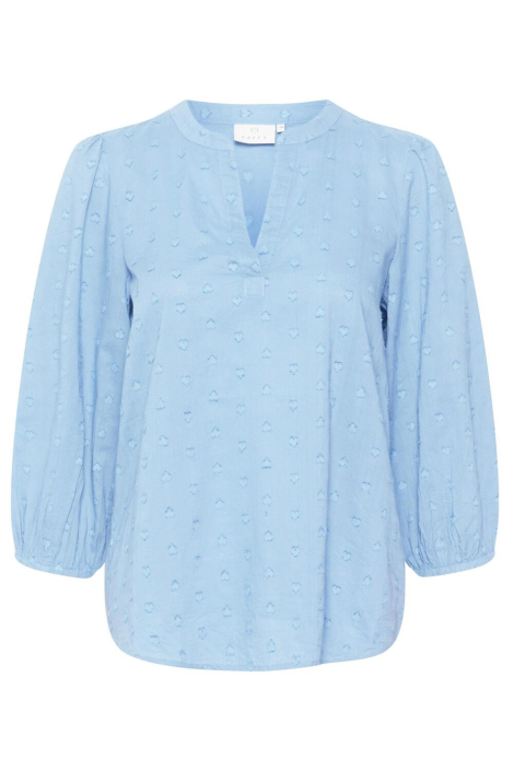 Kaffe blauwe dames blouse
