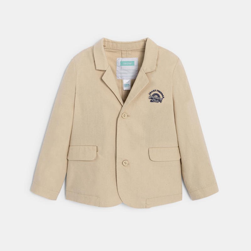 Veste chic coton et lin beige bébé garçon Beige