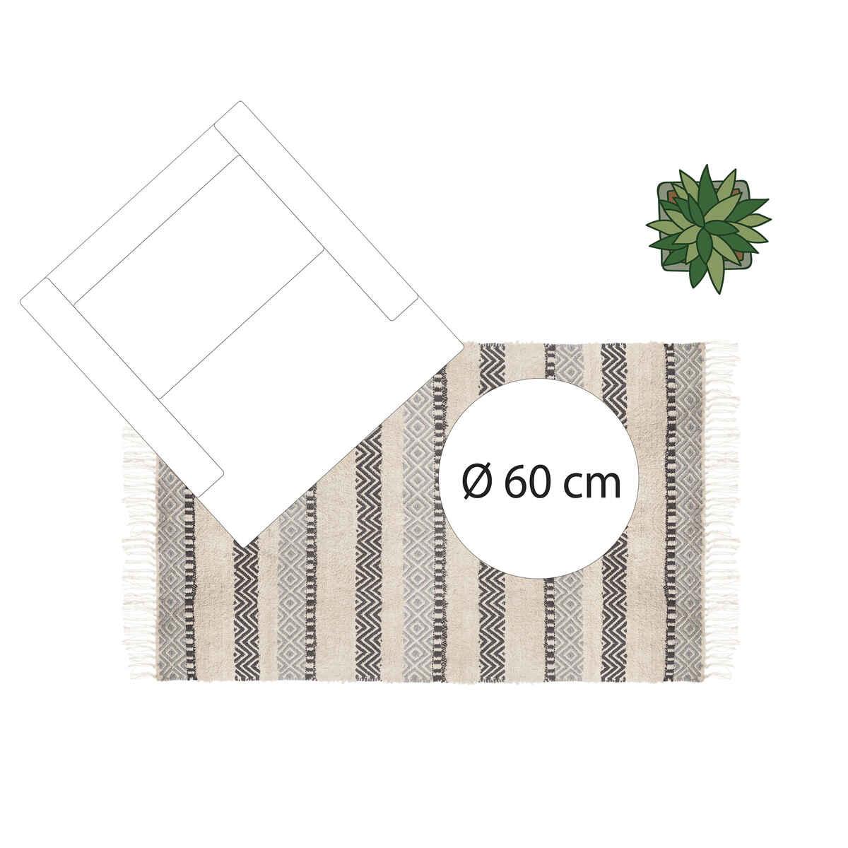 TAPIS COTON RELIEF 2 D.90X150CM