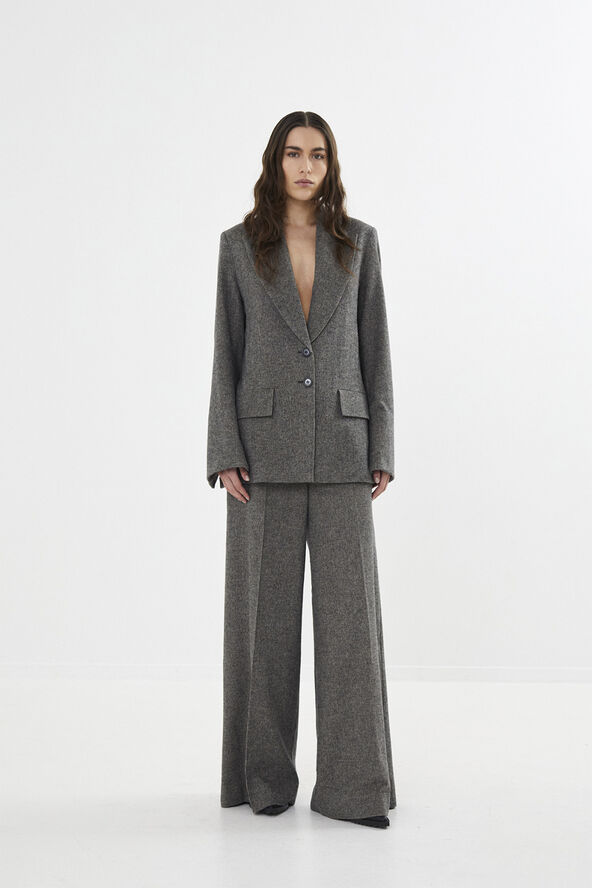Rabens Saloner Mini check jacket - Helin Coffee check
