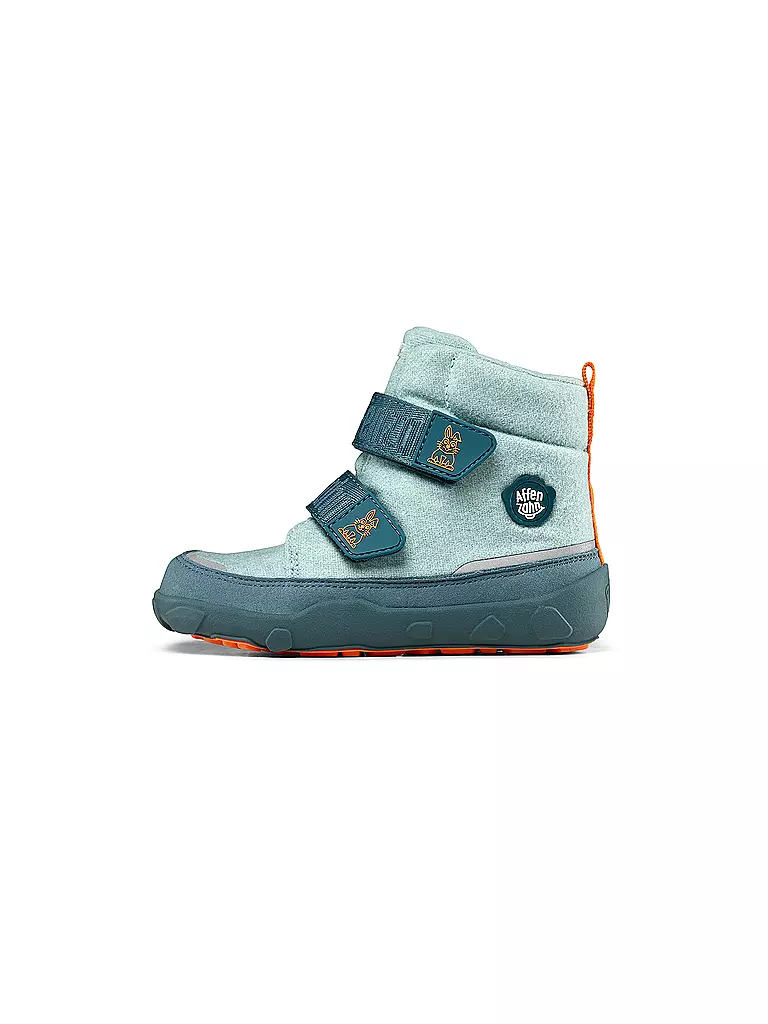 AFFENZAHN Kinder Winterstiefel WOLLE COMFY Hase hellblau