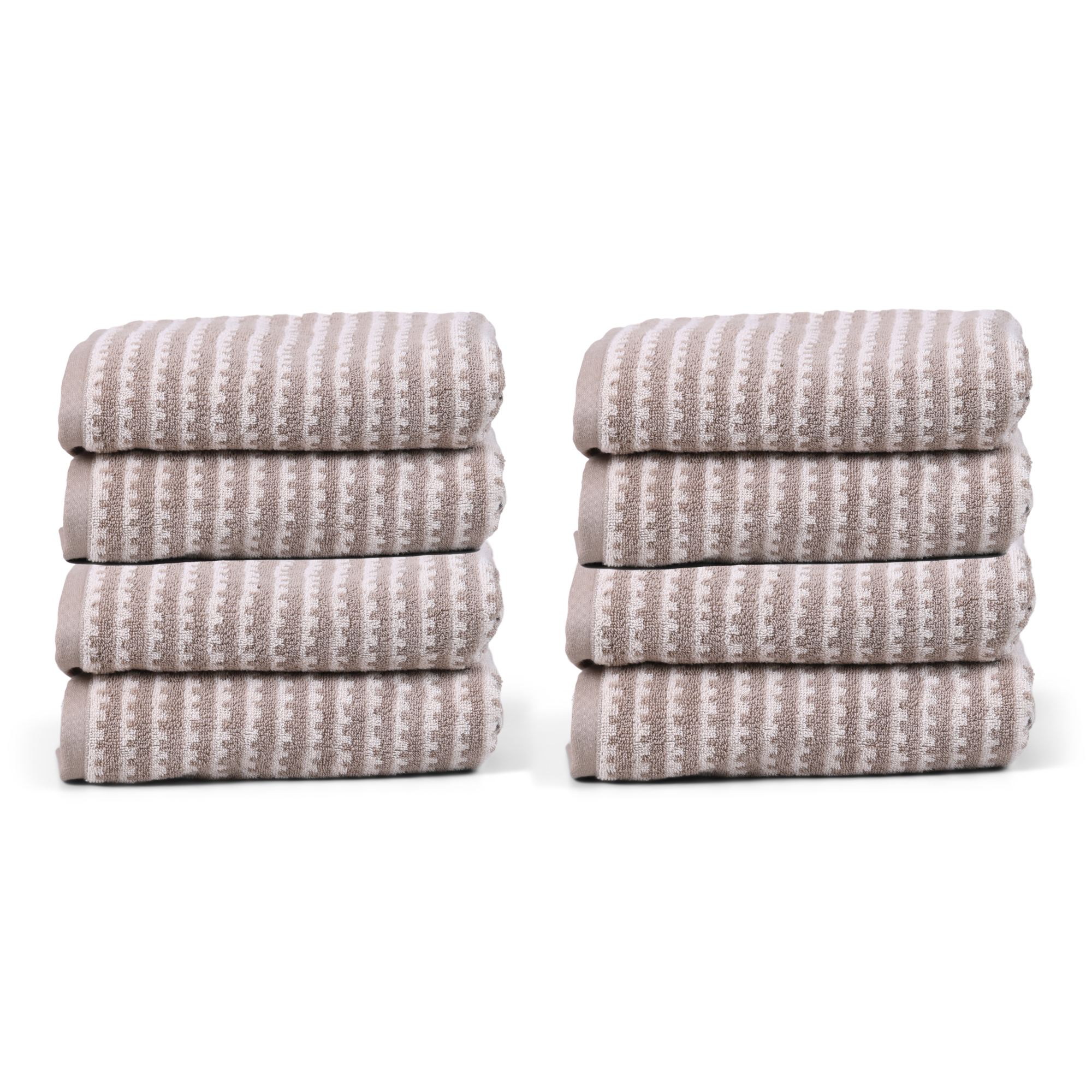 Handdoek Sannah beige 50x100 cm - set van 8