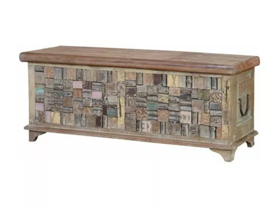 Coffre Bois Marron - Décoration d'Autrefois